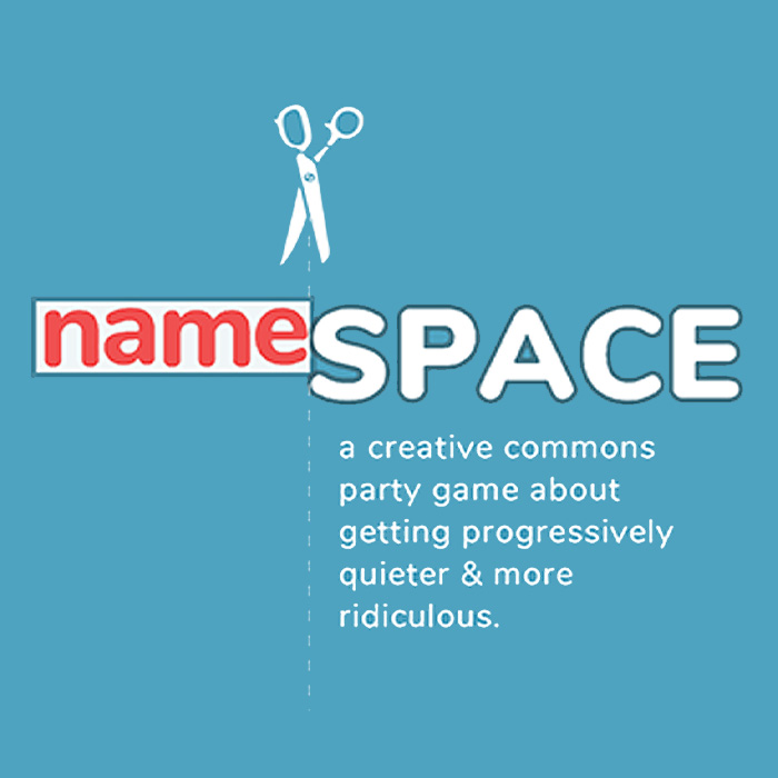 A blue and white themed image for the nameSpace app logo screen
