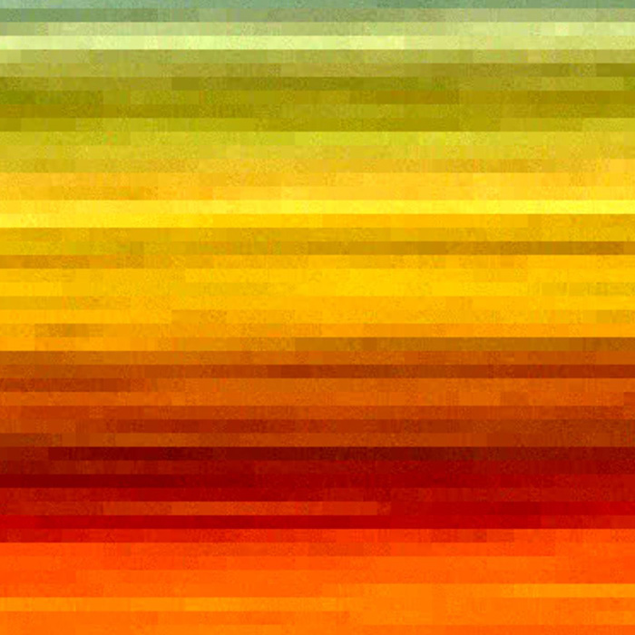 A glitched, abstract yellow and red jpeg image.