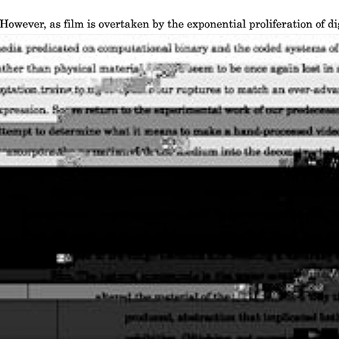 Glitchy unreadable text.
